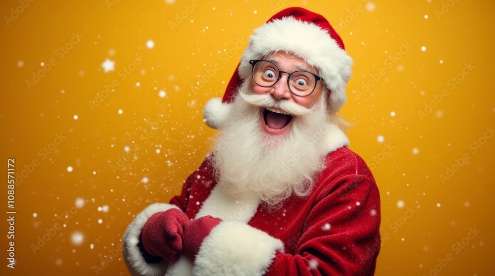 Surprised Santa in a Golden Glow Surprised Santa in a Golden Glow