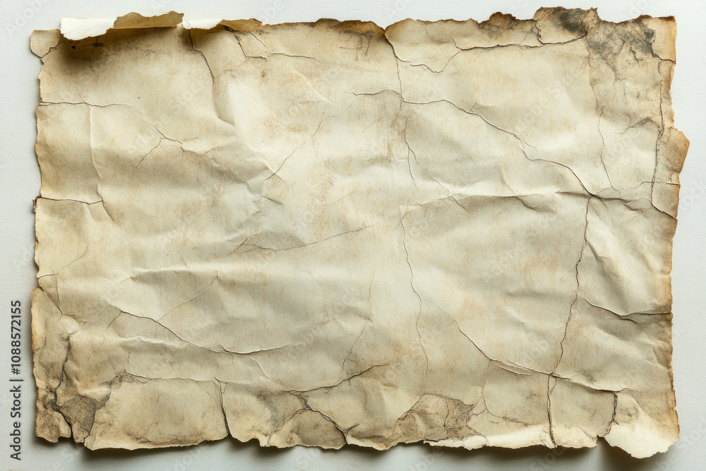 Torn piece of paper lies on a blank sheet, symbolizing a broken connection or unfinished message. Torn piece of paper lies on a blank sheet, symbolizing a broken connection or unfinished message.