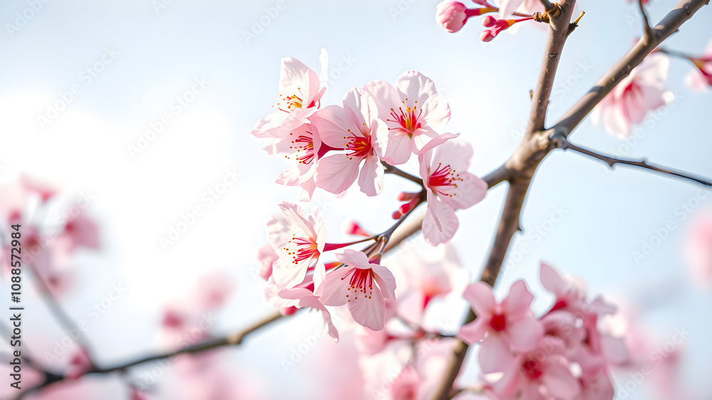 cherry blossom sakura in spring season with blue sky background cherry blossom sakura in spring season with blue sky background