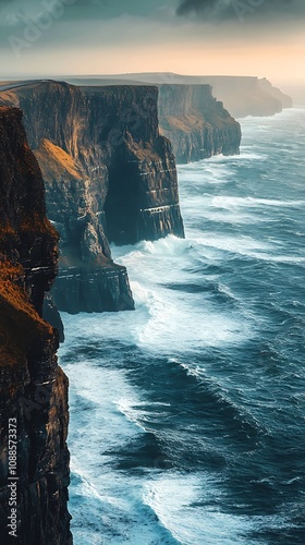 Visual storytelling photography narrative, Majestic Cliffs Overlooking Turquoise Ocean Waves photo