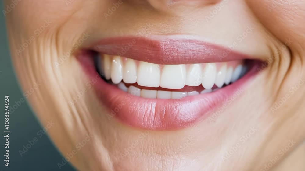 Joyful smile transformation: closeup of lips to radiant grin sequence Joyful smile transformation: closeup of lips to radiant grin sequence
