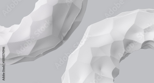 Fototapeta Naklejka Na Ścianę i Meble -  3d render of abstract detailed shapes. Dynamic futuristic background.