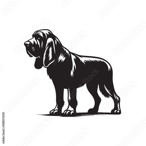 Silhouette Of Blood Hound - Minimalist Blood Hound Vector - illustration of Blood Hound.