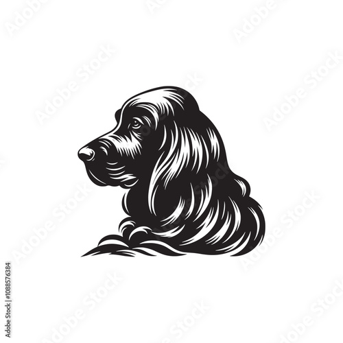 Silhouette Of Blood Hound - Minimalist Blood Hound Vector - illustration of Blood Hound.