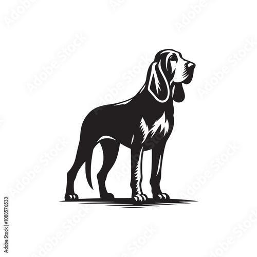 Silhouette Of Blood Hound - Minimalist Blood Hound Vector - illustration of Blood Hound.