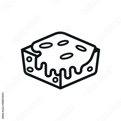 Brownies food cake icon vector design templates in modern and simple concept 