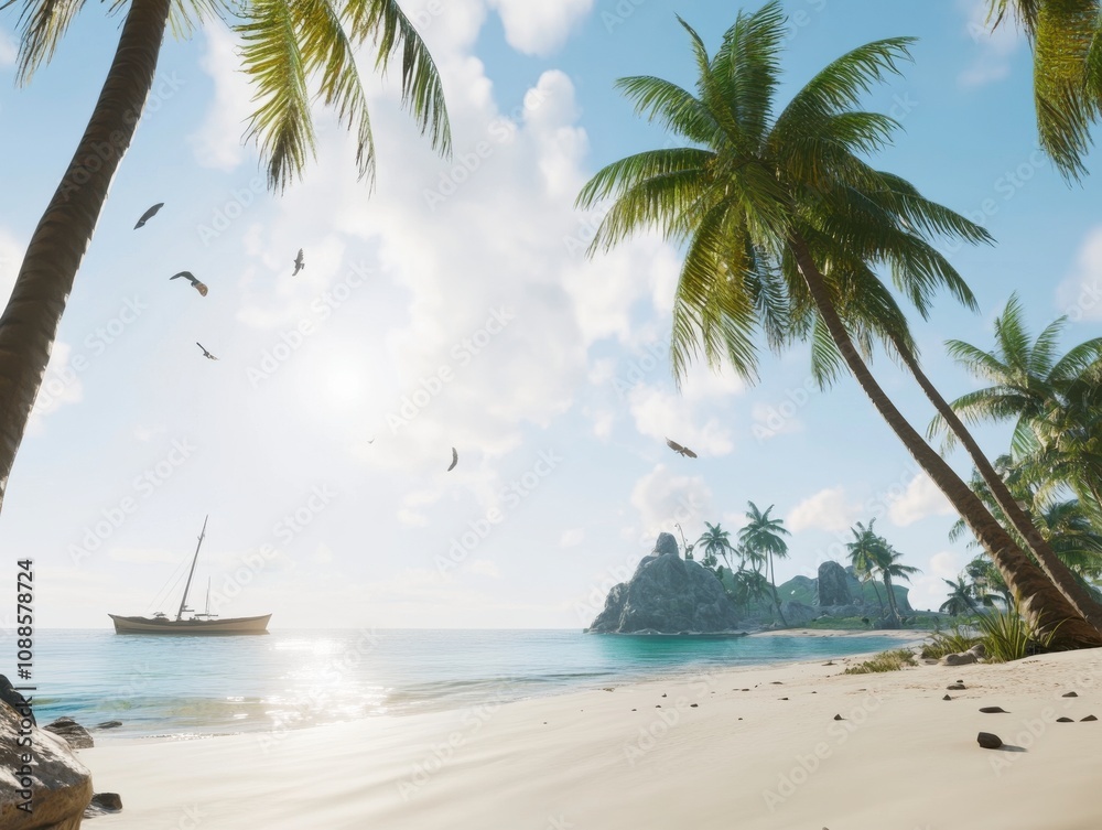 Obraz premium Tropical Island Paradise Beach Scenery