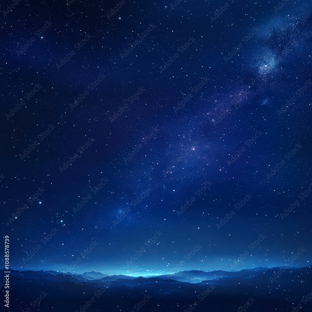 Starry Night Sky Over Alien Landscape Starry Night Sky Over Alien Landscape