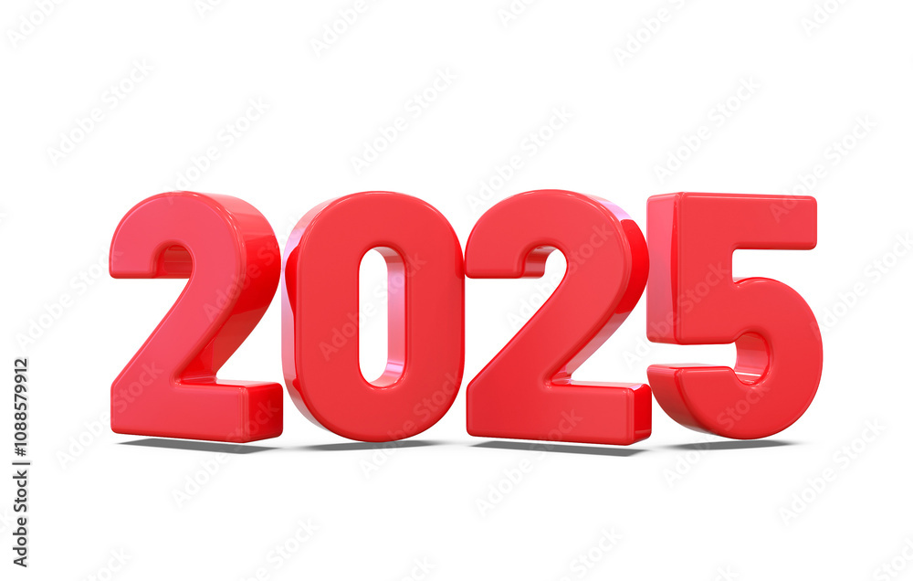2025 Red Number Happy New Year 2025 Red Number Happy New Year