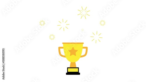 animated fireworks coming out of the cup on white background