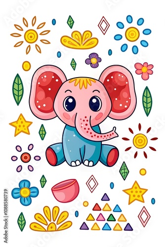 cute elephant illustration