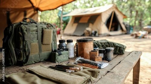 emergency shelter with essential supplies