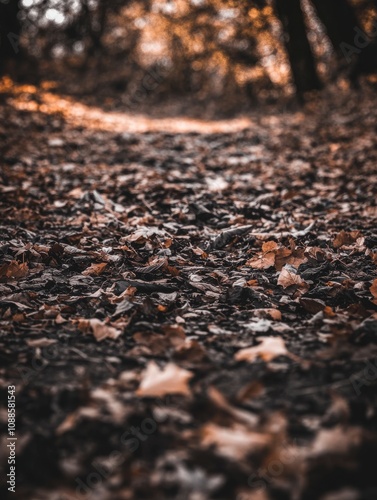 Autumn Leaves on a Forest Path