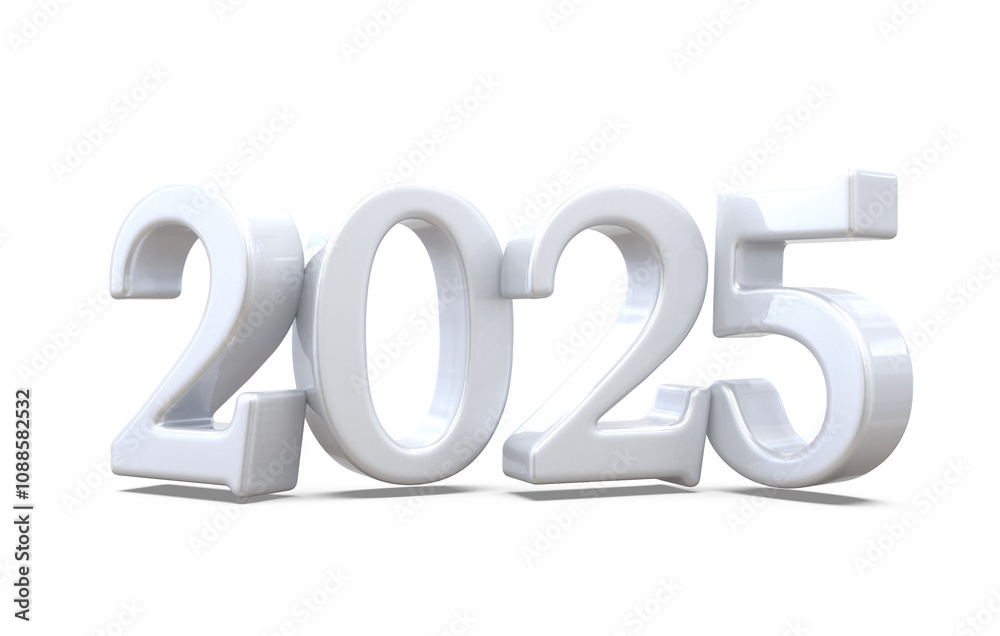 2025 Silver Number Happy New Year 2025 Silver Number Happy New Year