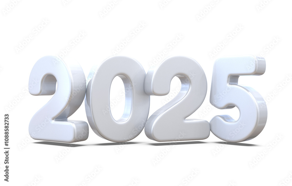 2025 Silver Number Happy New Year 2025 Silver Number Happy New Year