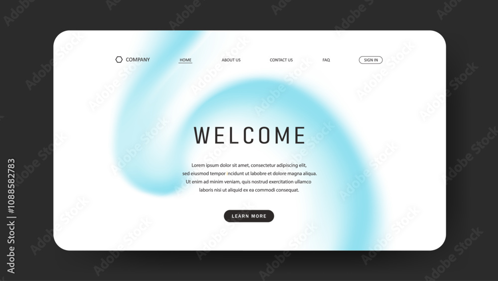 Abstract wave futuristic design of landing page. retro gradient mesh website design Abstract wave futuristic design of landing page. retro gradient mesh website design