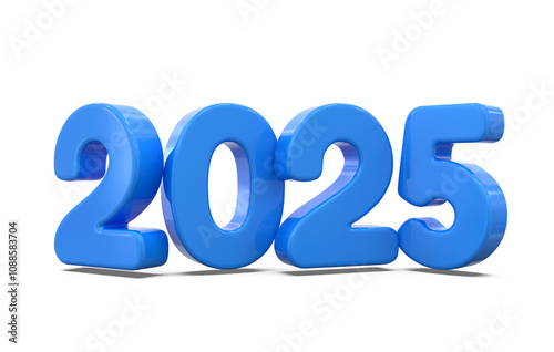 2025 Blue Number Happy New Year