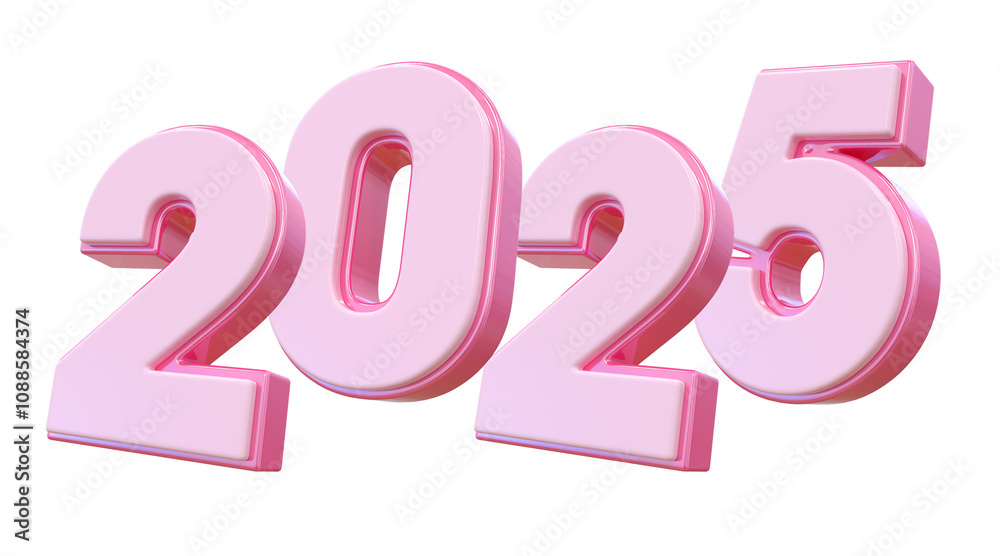 2025 Pink Number Happy New Year 2025 Pink Number Happy New Year