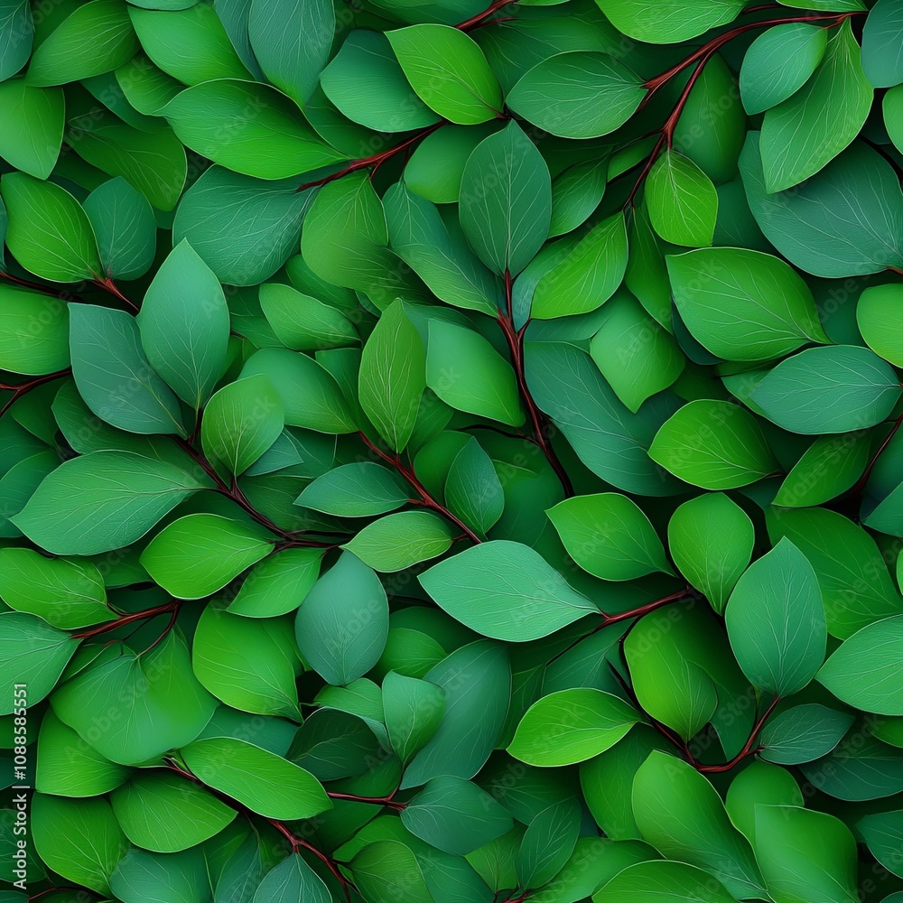 Soothing Green Leaf Motifs for Delicate Designs Soothing Green Leaf Motifs for Delicate Designs