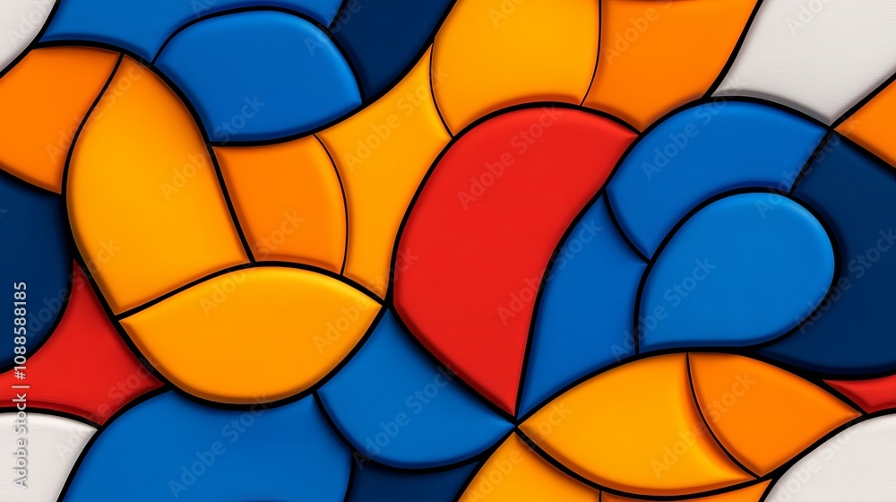 Fototapeta premium Vibrant Abstract Geometric Forms with Colorful Design