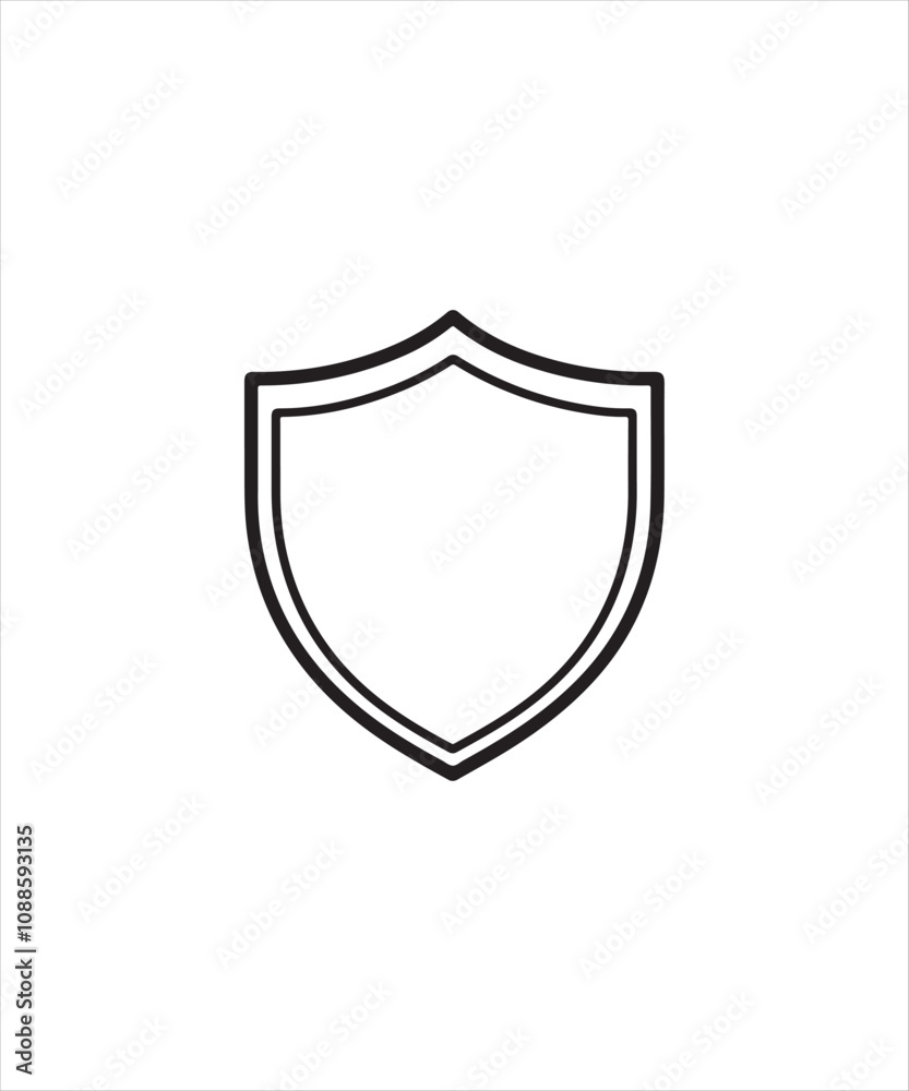 Black Shield Icon Vector Silhouette Design, Black Shield Icon Vector Silhouette Design,