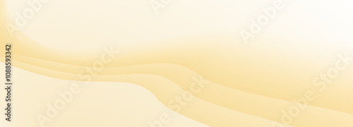 しなやかなウェーブバナー背景素材　テクノロジー　ビジネス　黄色