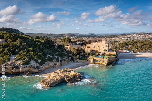 Aerial View Over Cala Jovera, Tarragona, Costa Dorada, Spain