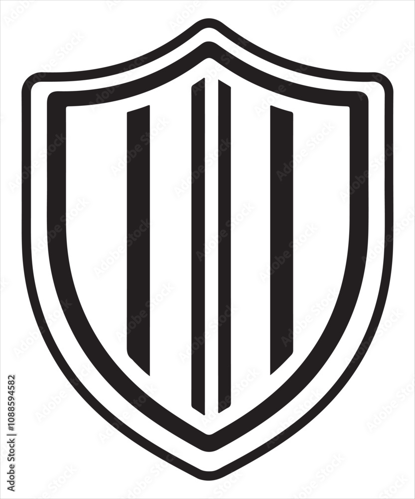 Black Shield Icon Vector Silhouette Design, Black Shield Icon Vector Silhouette Design,