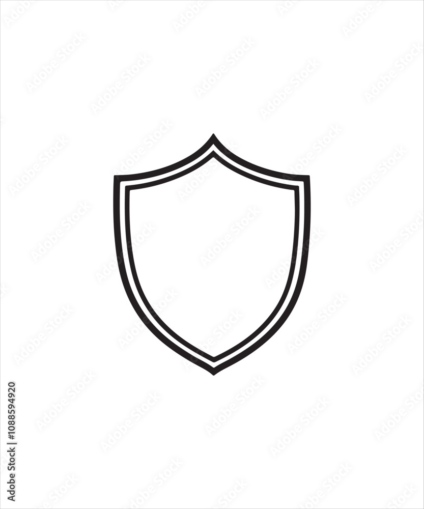 Black Shield Icon Vector Silhouette Design, Black Shield Icon Vector Silhouette Design,