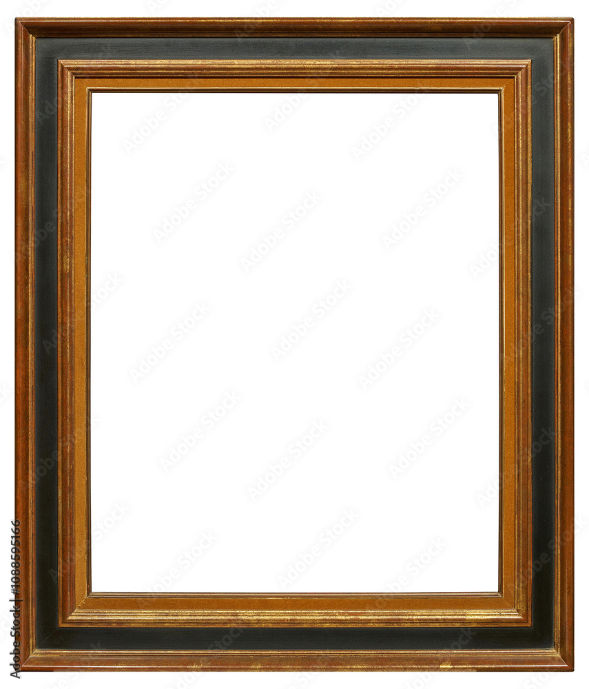 Dark varnished old picture frame. In PNG format on a transparent background. Dark varnished old picture frame. In PNG format on a transparent background.