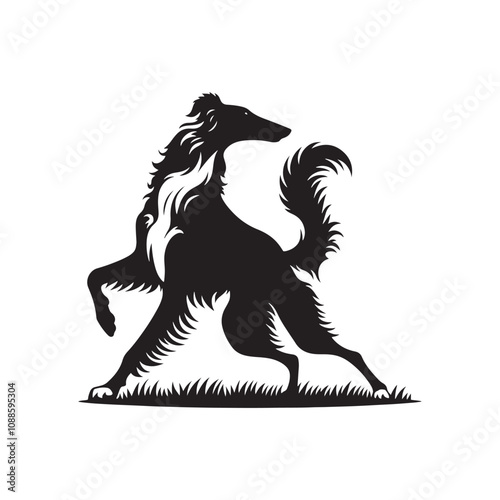 Borzoi Vector Silhouette - Minimalist Borzoi Illustration - Vector of Borzoi.