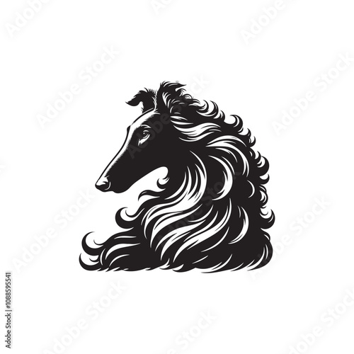 Borzoi Vector Silhouette - Minimalist Borzoi Illustration - Vector of Borzoi.
