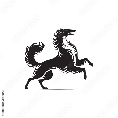 Borzoi Vector Silhouette - Minimalist Borzoi Illustration - Vector of Borzoi.