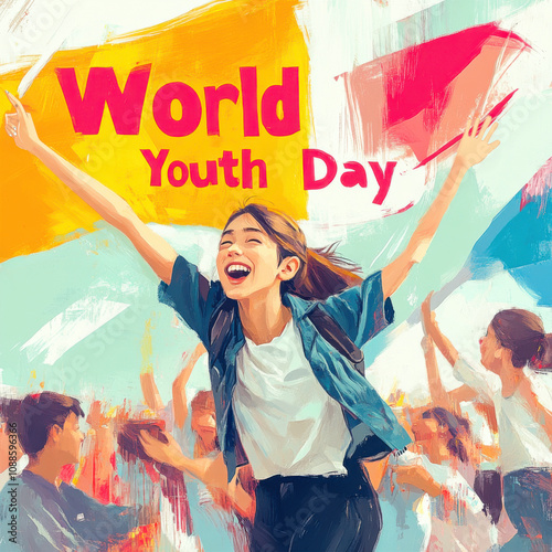 World Youth Day Celebrations Generative AI Empowering Young Voices Global Event Vibrant Atmosphere Community Spirit