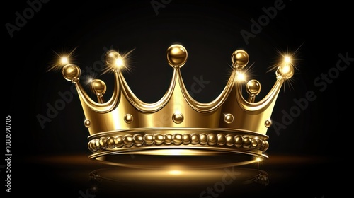 Golden King Crown Vector photo