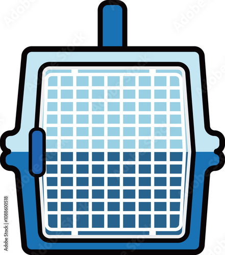 Simple and cute pet line icons of pet carrier