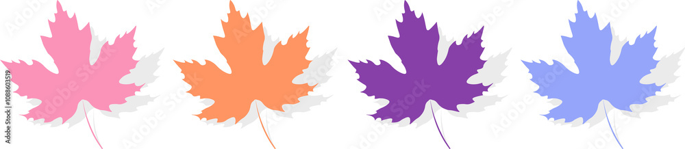 Maple leaf icons on transparent background. PNG illustration Maple leaf icons on transparent background. PNG illustration