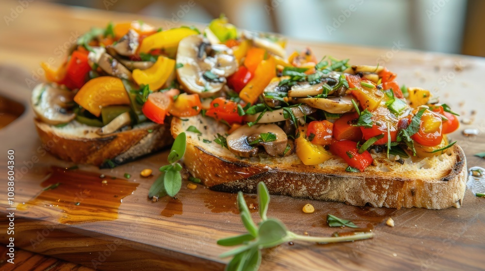 Toast Accompanied by Vegetables Toast Accompanied by Vegetables