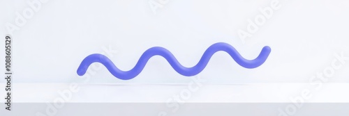 abstract blue line wave isolated white background