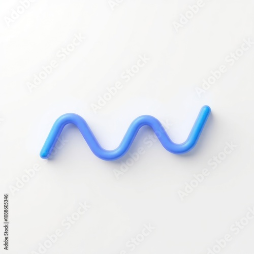 abstract blue line wave isolated white background