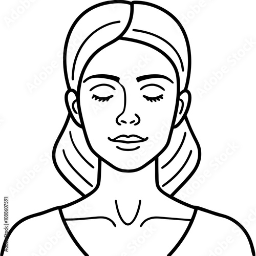 woman makes facial massage to rejuvenating