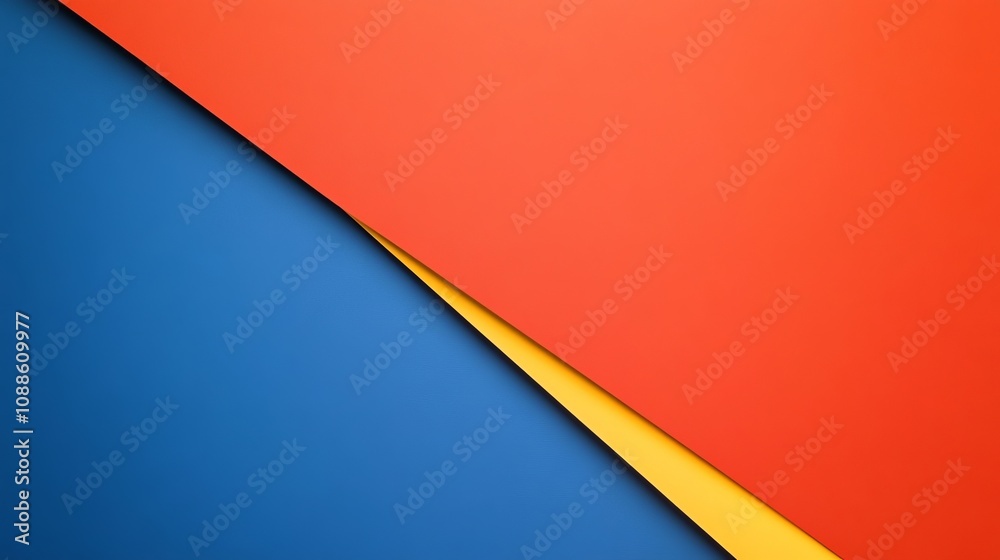 A vibrant abstract composition featuring overlapping colored panels in red, blue, and yellow. A vibrant abstract composition featuring overlapping colored panels in red, blue, and yellow.