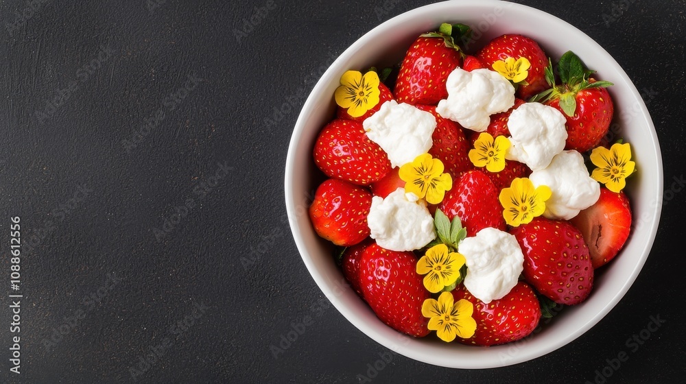 Spring Strawberry Salad with Goat Cheese Fresh Ingredients Culinary Delight Kitchen Aesthetic Presentation Healthy Eating