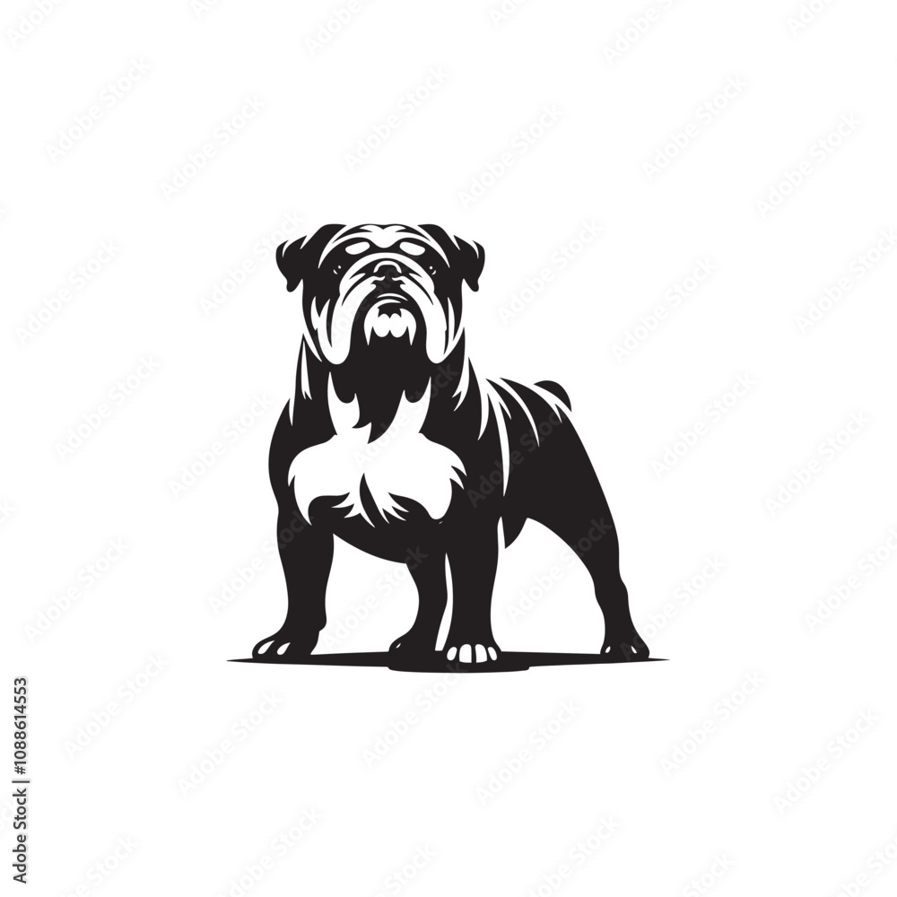 Minimal Silhouette of Bulldog - Vector Of Bulldog - Illustration Of Bulldog. Minimal Silhouette of Bulldog - Vector Of Bulldog - Illustration Of Bulldog.