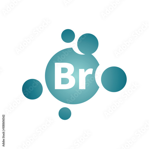 Bromelain supplement vector icon. Br or bromine pill or capsule.