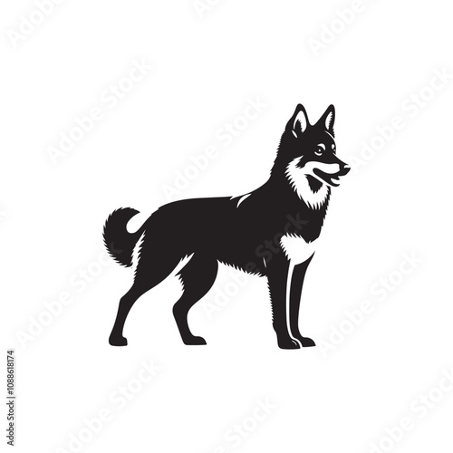 Canaan Dog Vector - Minimalist Canaan Dog Design - Canaan Dog Illustration - Dog Silhouette.