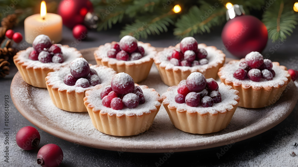 christmas cake with berries, ai generated christmas cake with berries, ai generated