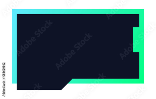 Landscape frame for video media player interface. Online stream futuristic technology style.