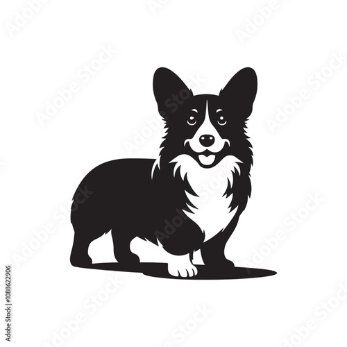 Cardigan Welsh Corgi Silhouette - Cardigan Welsh Corgi Vector - Illustration of Cardigan Welsh Corgi.