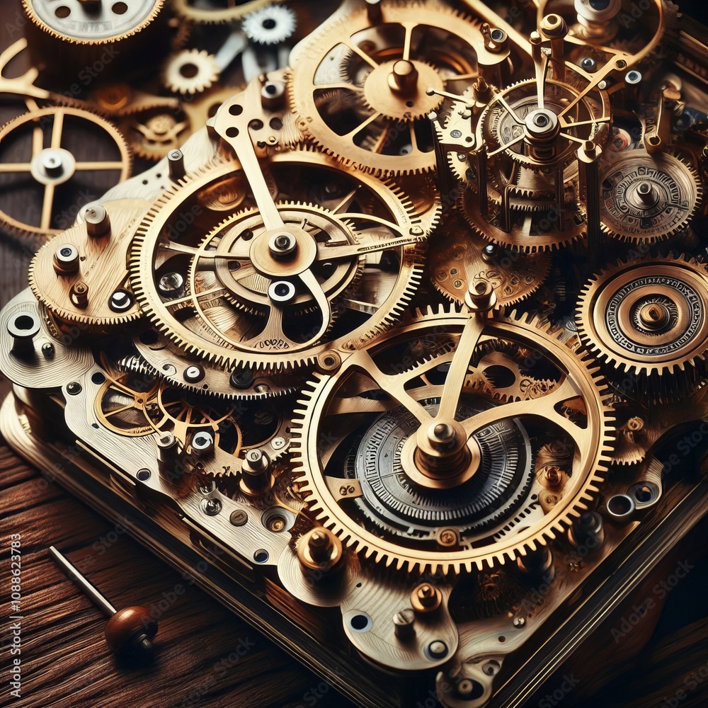 Clockwork Mechanism A intricate clockwork mechanism with gears a Clockwork Mechanism A intricate clockwork mechanism with gears a